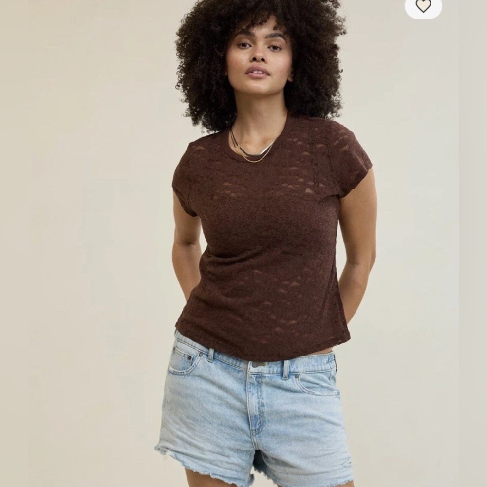 Aerie NWT Brown Lace Women Top